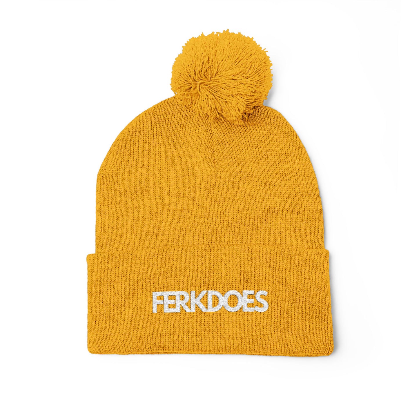 Pom-Pom Knit Cap (Embroidery)