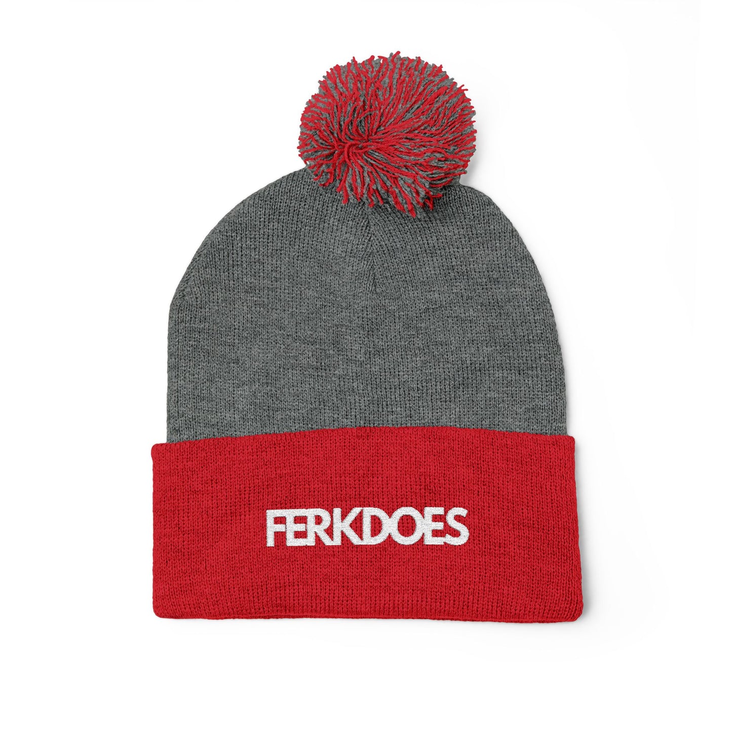 Pom-Pom Knit Cap (Embroidery)