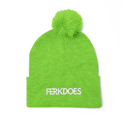 Pom-Pom Knit Cap (Embroidery)
