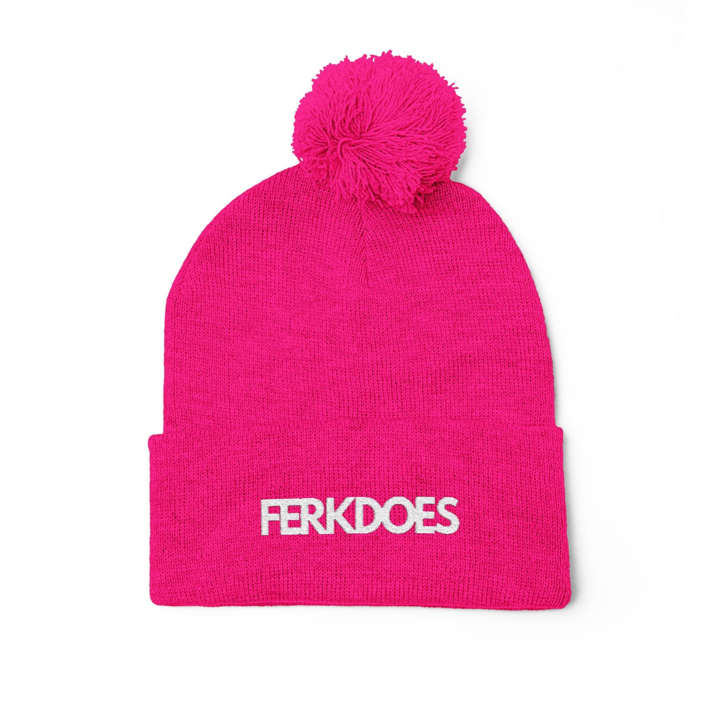 Pom-Pom Knit Cap (Embroidery)